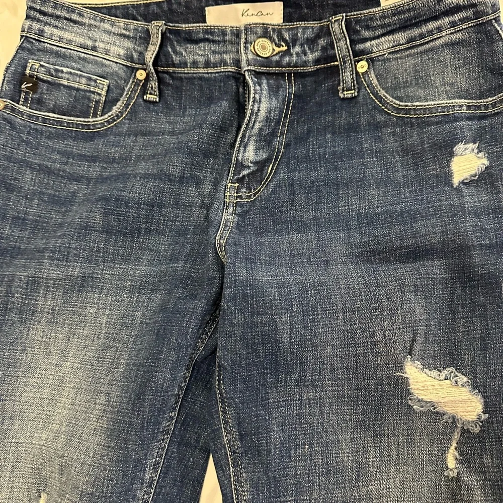 KanCan Medium Blue Ripped Boyfriend Jeans - Picture 3 of 5